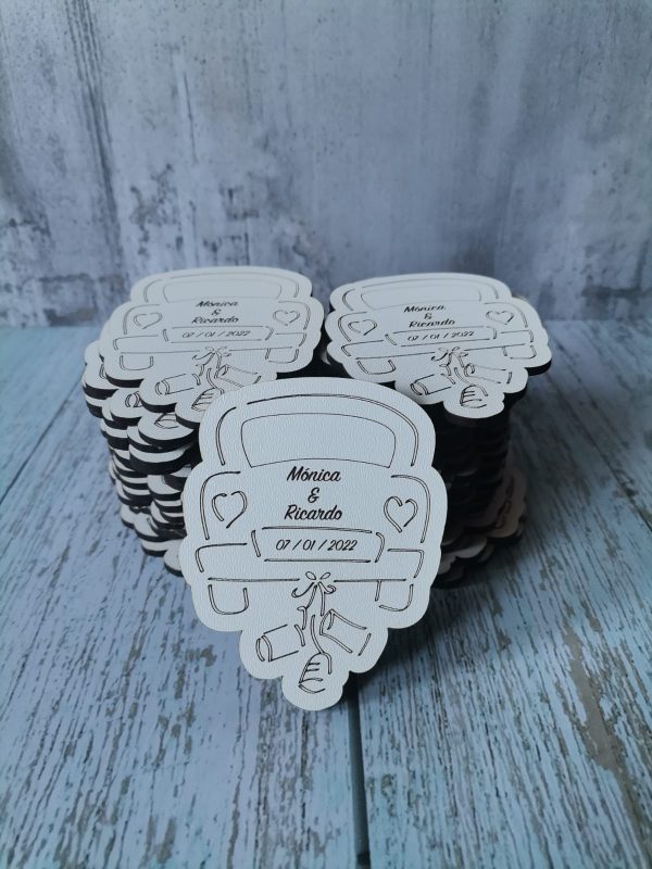 Recuerdo de Matrimonio Auto Imantado - MDF/Durolac, 7cm