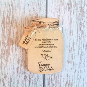 Recuerdo Frasco Con Yute (sin imán)