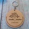 Llavero Personalizado de Recuerdo de Matrimonio - MDF/Durolac, 6cm