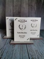 Recuerdo de matrimonio tipo galvano personalizado 10 x 7cm