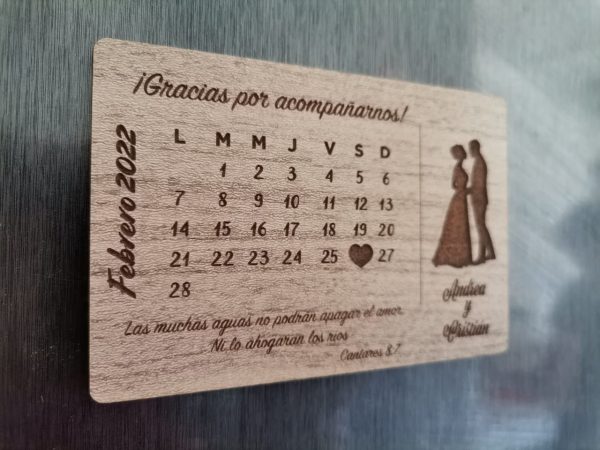 Recuerdo Calendario Imantado - 10 x 6cm (mod1) - Imagen 2